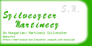 szilveszter martinecz business card